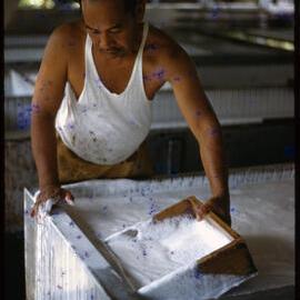 Man Processing Rubber, Malaysia