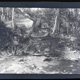 [Manum Island, New Guinea] Women Getting Fresh Water from the Water-holes in the Sand.