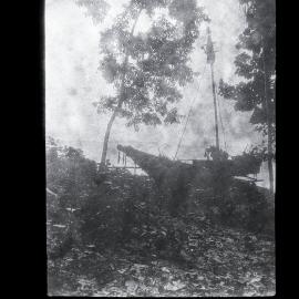 [Manum Island, New Guinea] The Boromwamwamwa Canoe Drawn up onto High Land