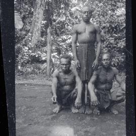 [Manum Island, New Guinea] Poiro’a, A’ue, and Wa’ona who Killed the Pig for Ararua’s Funeral Feast