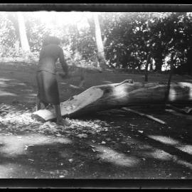 [Manum Island, New Guinea] Mamboti Working on his new Canoe