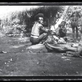 [Manum Island, New Guinea] Mamboti and his Household Just Before Going Down to the Beach