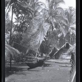 [Manum Island, New Guinea] The Sail of Mamboti’s Canoe Finished and set up at Noon