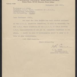 Correspondence with the NSW Division of the Australian National Research Council (ANRC)