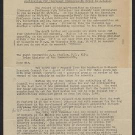 Correspondence with the Australian National Research Council (ANRC) Executive Committee