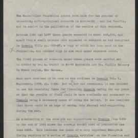 Papers re the Use of Carnegie Institute Grants by the Australian National Research Council (ANRC)