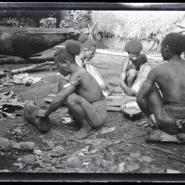 [Manum Island, New Guinea] Canoe Painting at Yabururu's