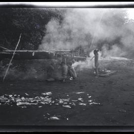 [Manum Island, New Guinea] Early in the Morning when the Canoes were Brought Down to the Beach and Lashed Together