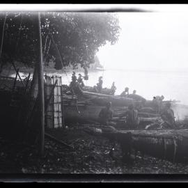 [Manum Island, New Guinea] Rather Later in the same Day. In the Left Foreground is a tsawari Leaning on End