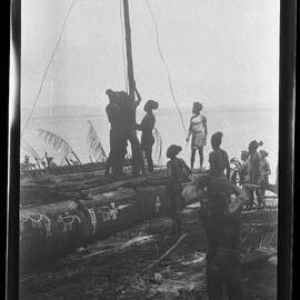 [Manum Island, New Guinea] The Mast is now Erect and the Men are About to Dance with it