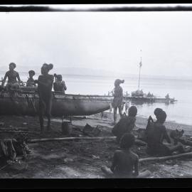 [Manum Island, New Guinea] Working on Mamboti’s Canoe