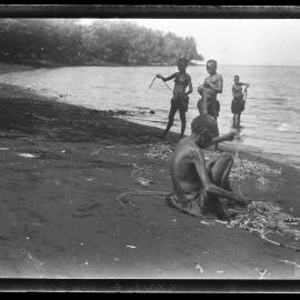 [Manum Island, New Guinea] Idimoŋa Preparing a'u Fibre