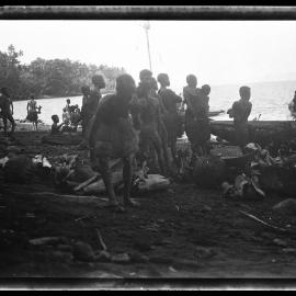 [Manum Island, New Guinea] The Cargo of aŋari and udi About to be Ladened onto the Tsokali Canoes for their Overseas Trip