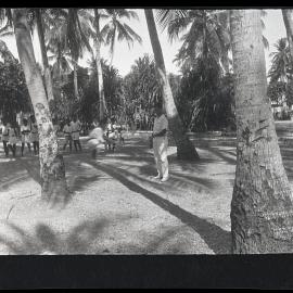 [Narau Island] Practicing for the Sports. Jumping. (Robert Grundler Holds the Stick.) 