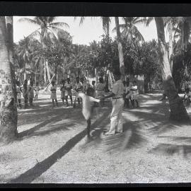 [Narau Island] Practicing for the Sports. Jumping. (Robert Grundler Holds the Stick.) 