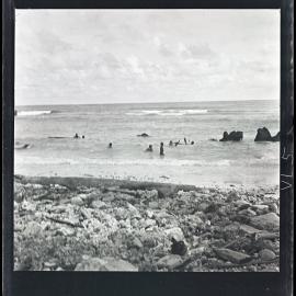 [Narau] Children Playing on the Reef at Anibari by with Toy Canoes