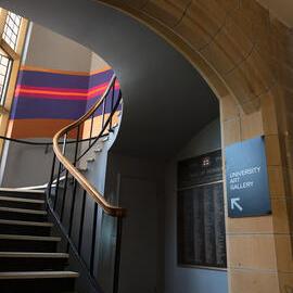 Stairwell Leading to University Art Gallery Featuring Mural by Mikala Dwyer