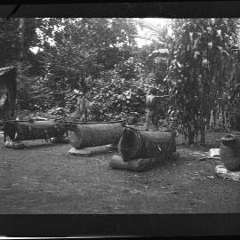 [Manum Island, New Guinea] The Four Gongs (Giramo) Outside the Clubhouse