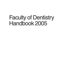 Faculty of Dentistry Handbook 2005