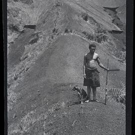 [Manum Island, New Guinea] Joseph on One of the Cinder Slopes