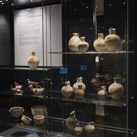 Pots on Display in The Sky and the Sea Exhibition: Ancient Cypriot Art at Nicholson Museum