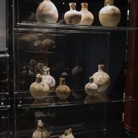 Pots on Display in The Sky and the Sea Exhibition: Ancient Cypriot Art at Nicholson Museum