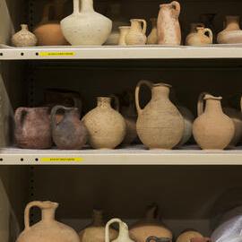 Pots on Shelves in the Nicholson Museum Store