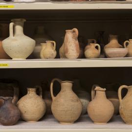 Pots on Shelves in the Nicholson Museum Store