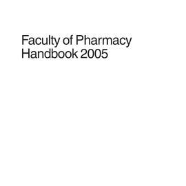 Faculty of Pharmacy Handbook 2005