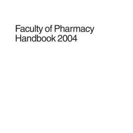 Faculty of Pharmacy Handbook 2004