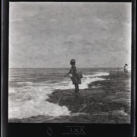 [Narau] One of the Women Fishing at the Edge of the Reef