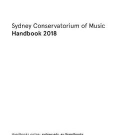 Sydney Conservatorium of Music Handbook 2018