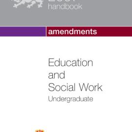 Education and Social Work Undergraduate Handbook 2007 - Amendments
