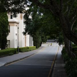 Physics Road Looking Towards Physics Building and Western Avenue