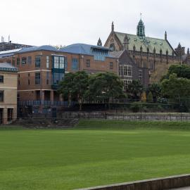 View of The Square, Education Building, Manning House and MacLaurin Hall