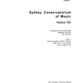 Sydney Conservatorium of Music Handbook 1995
