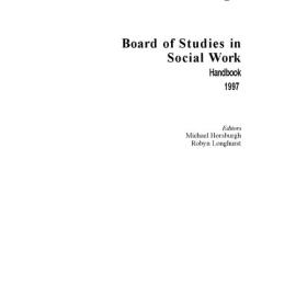Board of Studies in Social Work Handbook 1997