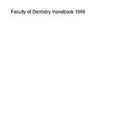 Faculty of Dentistry Handbook 1999