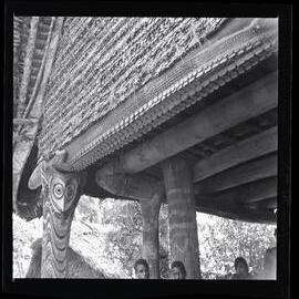 Detail of Thatched Building Ceiling and Posts