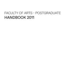 Faculty of Arts Postgraduate Handbook 2011