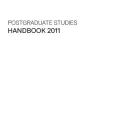 Postgraduate Studies Handbook 2011