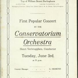 First Popular Concert by the Conservatorium Orchestra