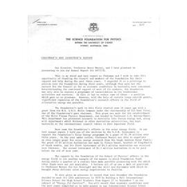 Science Foundation for Physics Annual Report 1977/1978