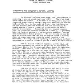 Science Foundation for Physics Annual Report 1980/1981