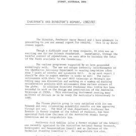 Science Foundation for Physics Annual Report 1982/1983