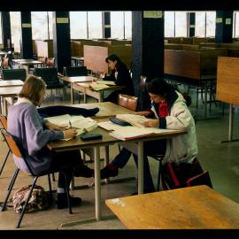 Students in the Fisher Library