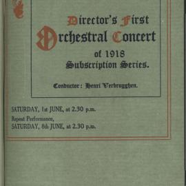 Director's First Orchestral Concert of 1918 Subscription Series