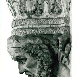 Carved Portrait Head of Homer in the Professorial Board Room