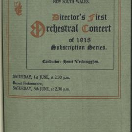 Director's First Orchestral Concert of 1918 Subscription Series