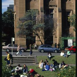 Students in the Isabel Fidler Memorial Garden